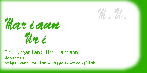 mariann uri business card